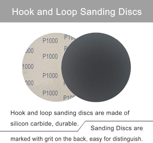 6 Inch 50 Pcs Wet Dry Sanding Discs Hook and Loop 1000-5000 Mixed Grits | 1000 1