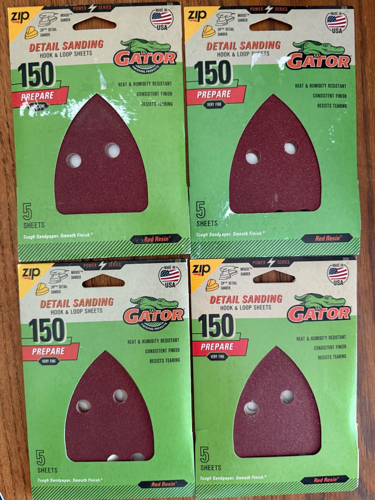4 x Gator (5-Pack) 150-Grit Hook & Loop Sanding Sheets #3731