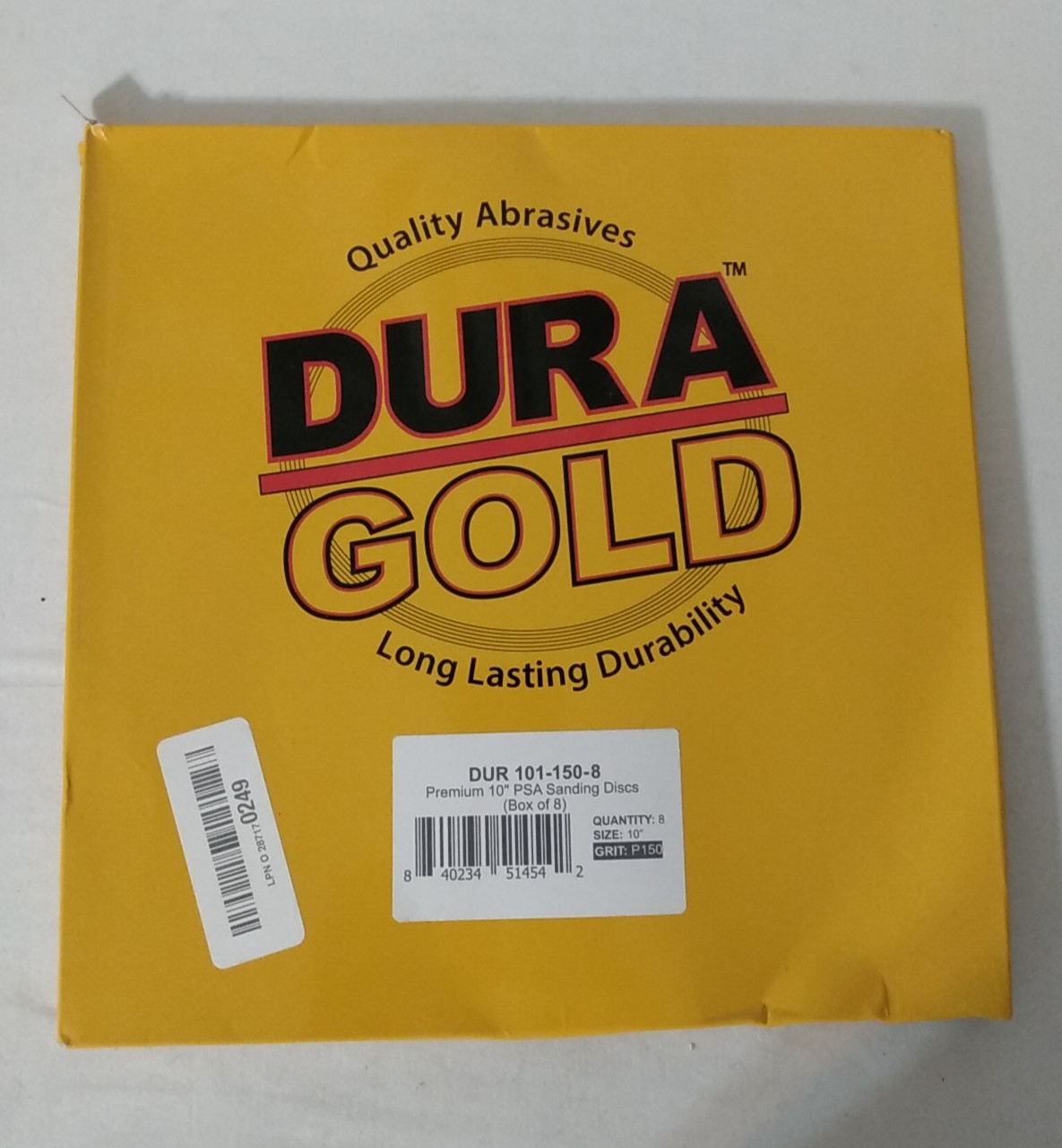 PSA P-150 Sanding Discs10 Inch, Dura Gold Self Adhesive Peel & Stick 8 Pack
