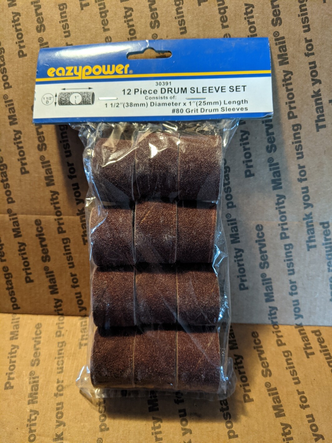 Lot of 2 packs Eazypower Spindle Sander Drum Sleeves 1.5″ x 1″ 30390 30391 81300