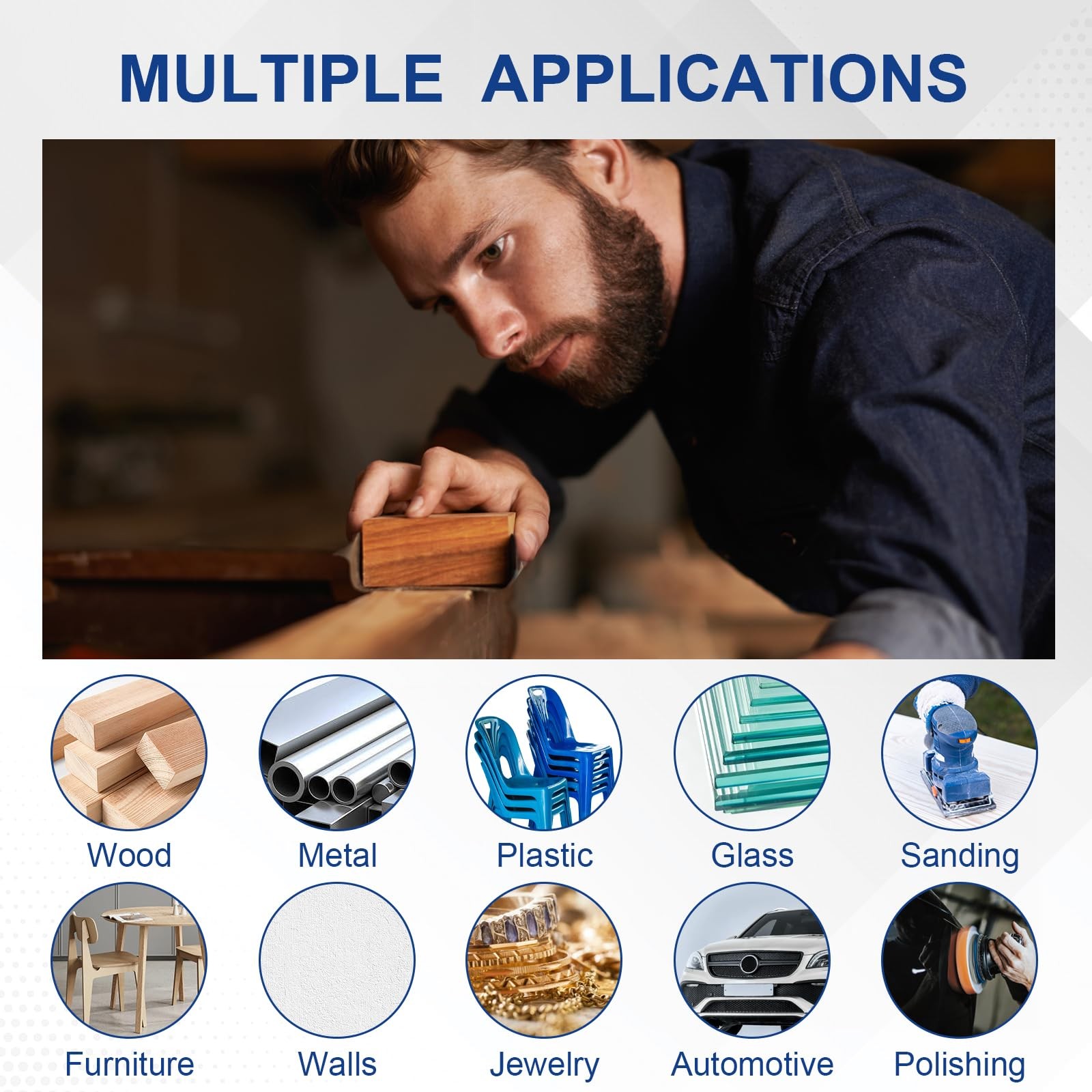 72 Pcs Wet & Dry Sandpaper for Wood Furniture Finishing Metal Sanding Automotive