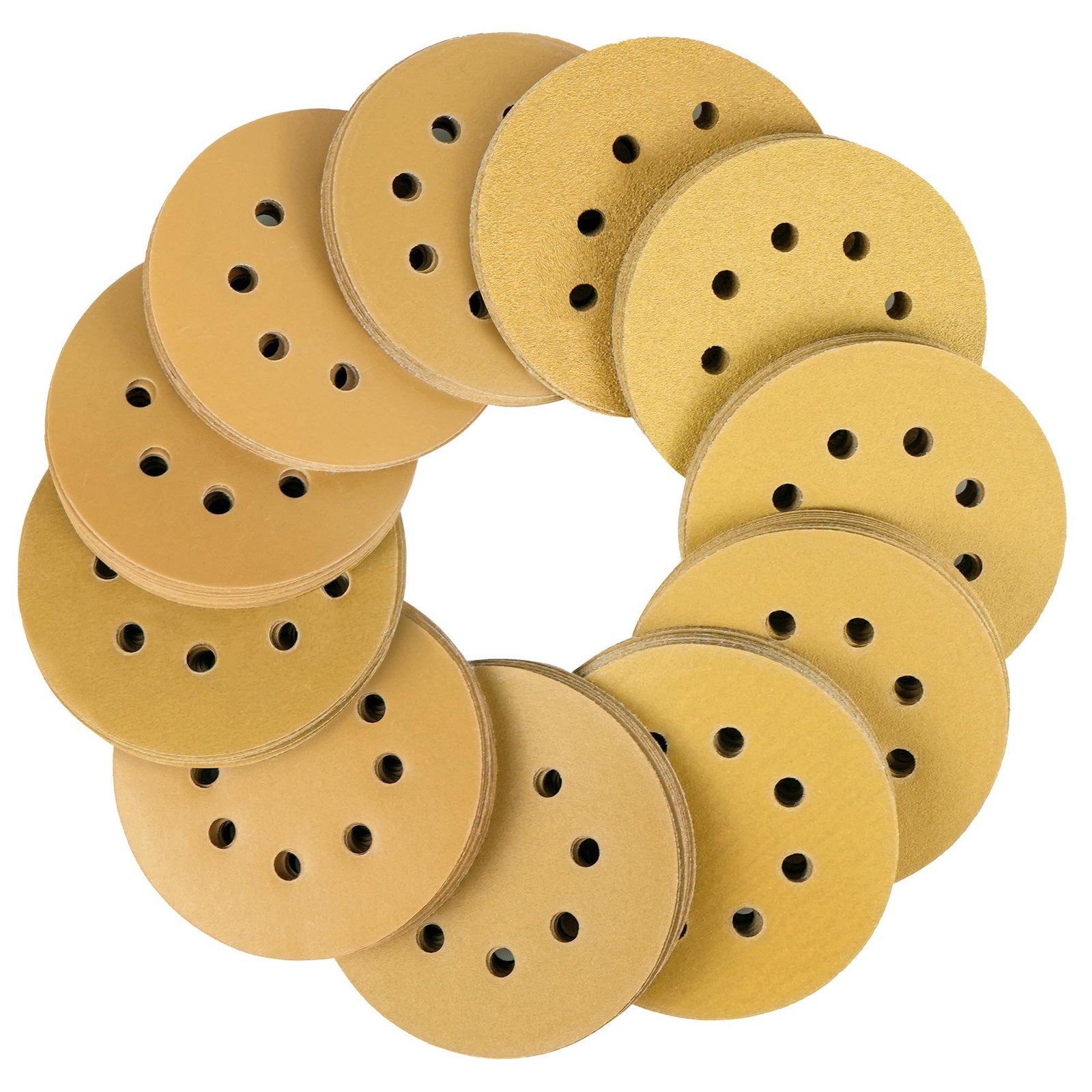 LotFancy 110 PCS 5 Inch 8 Hole Sanding Disc 60 80 120 150 180 220 320 400 600…