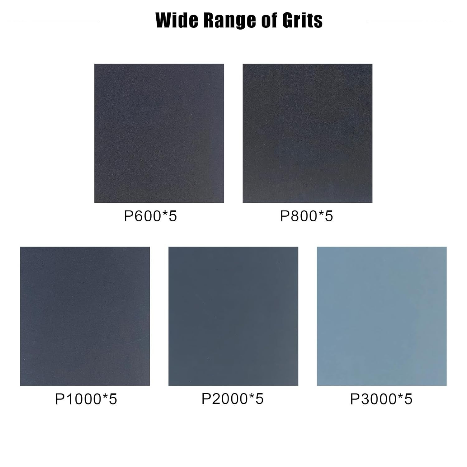 Premium Sandpaper Assortment 9″ x 11″ – 25 Pcs (with 5 of Each 600, 800, 1000…