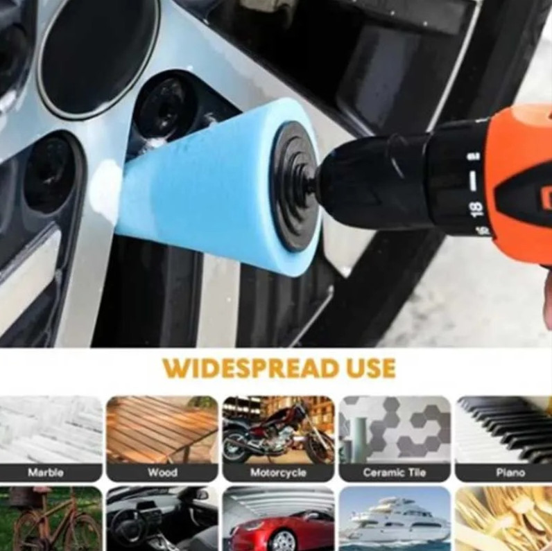 2pcs Car Hub Polishing Sponge Cones Wheel Grinding Head Waxing Tool – NEW