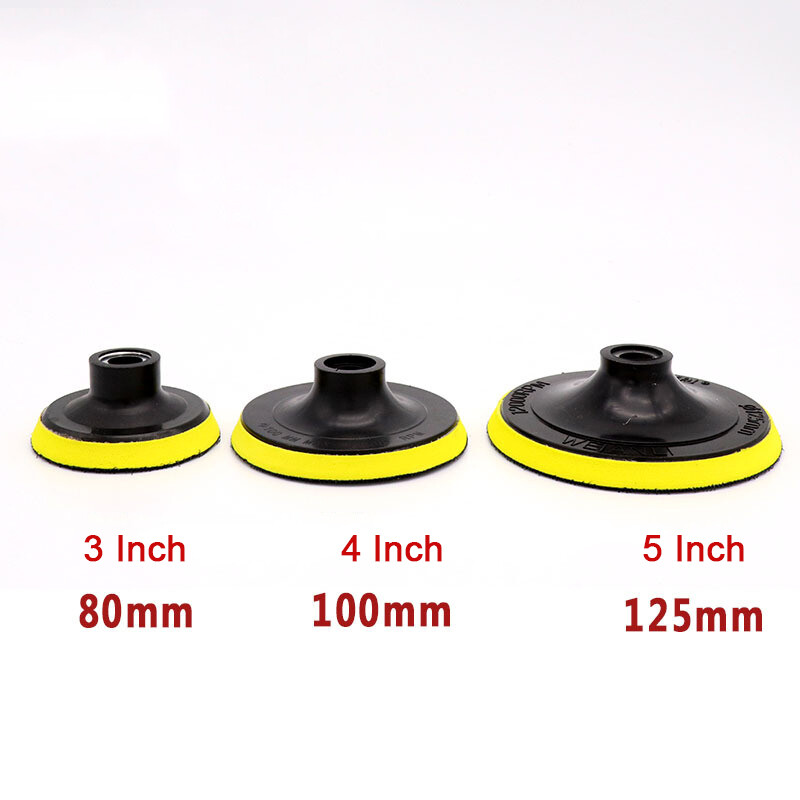 3/4/5/6/7 Inch Sanding Polish Pad Hook&Loop Backing Sander Female Thread M10 M14