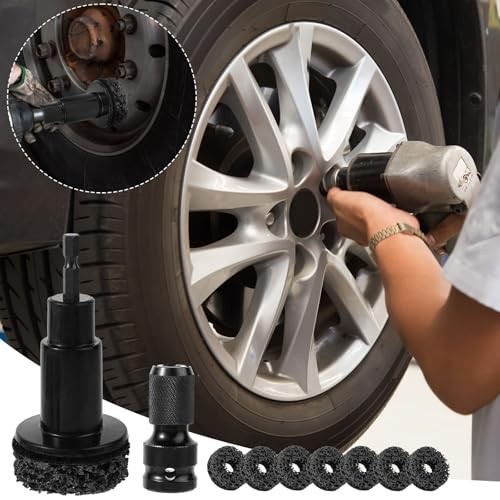 Wheel Hub Resurfacing Cleaner Tool Kit, Includes Grinding Head Adapter and 7