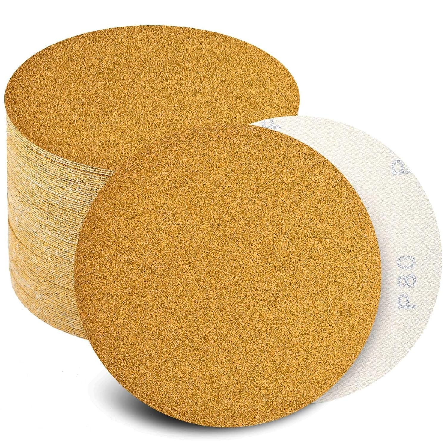 6 Inch Sanding Discs Hook and Loop No Hole, Da Sandpaper for Automotive and W…