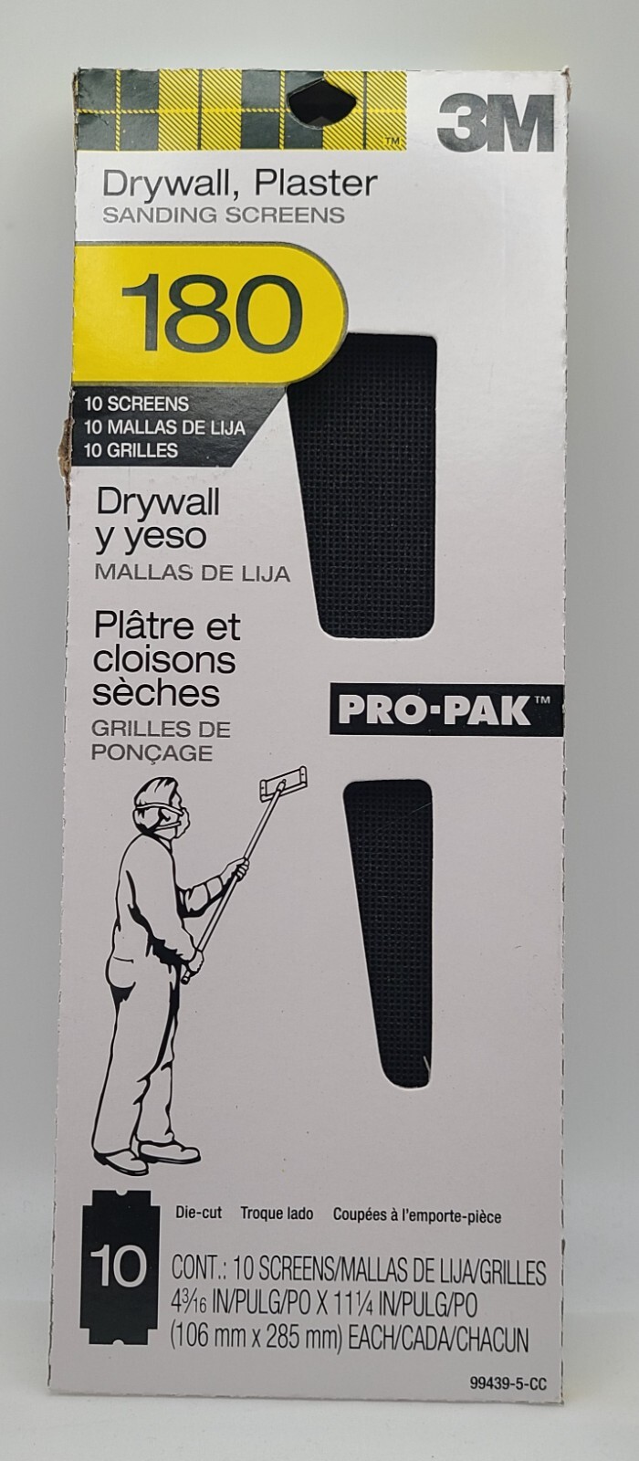 3M Drywall Plaster Sanding Screens Pro-Pak 180 Grit (Pack of 10)