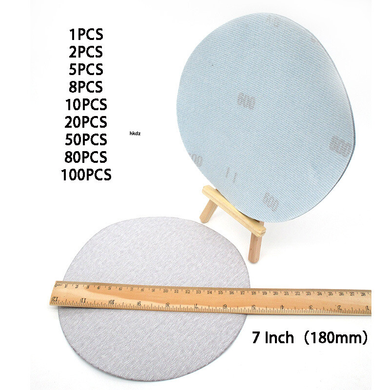 7 Inch 180mm Dry Sanding Discs Hook&Loop Sandpaper Sander Pad Sheet 60-1000 Grit