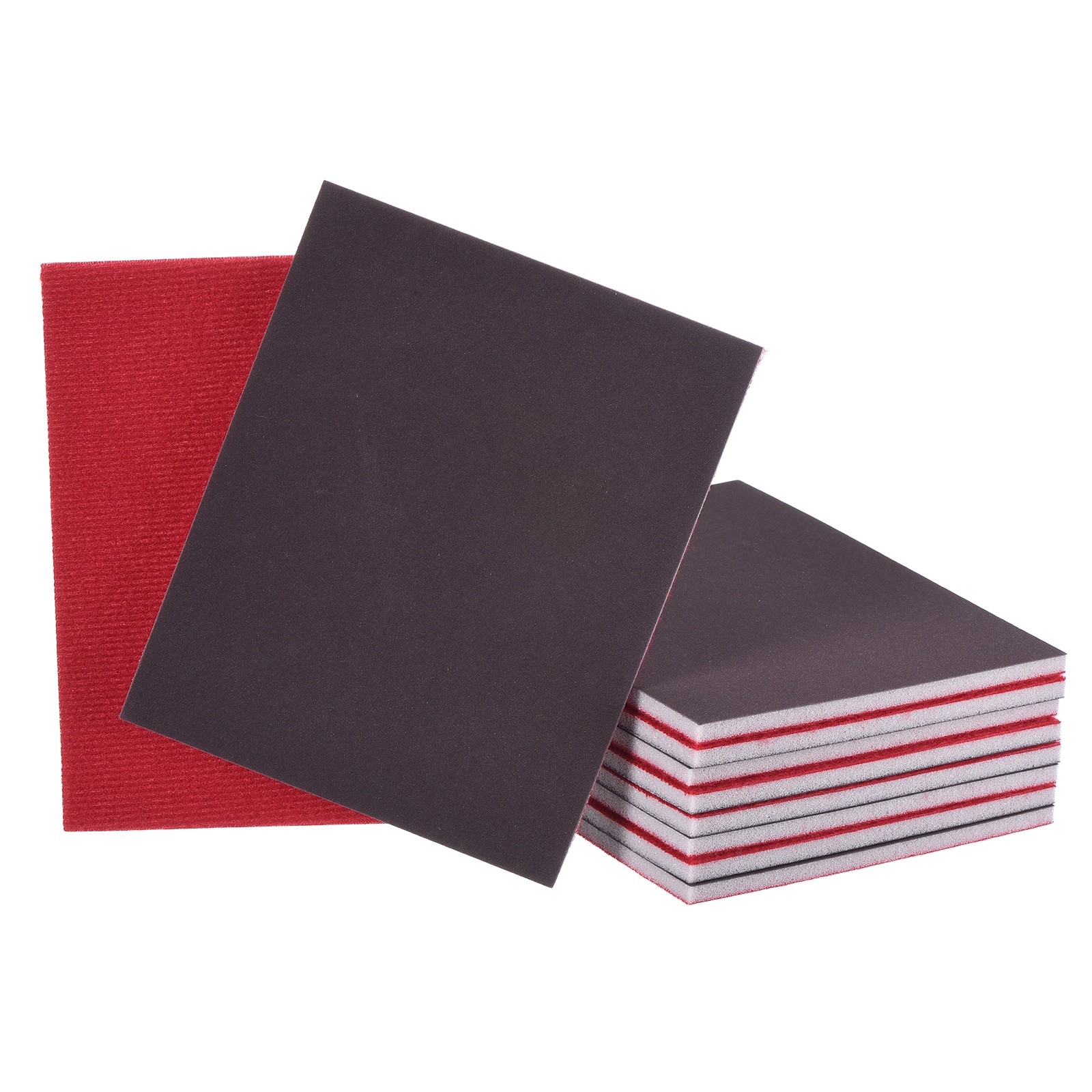10 Pcs 2000 Grit 5.5 x 4.5 Inch Hook & Loop Foam Sanding Blocks, Black