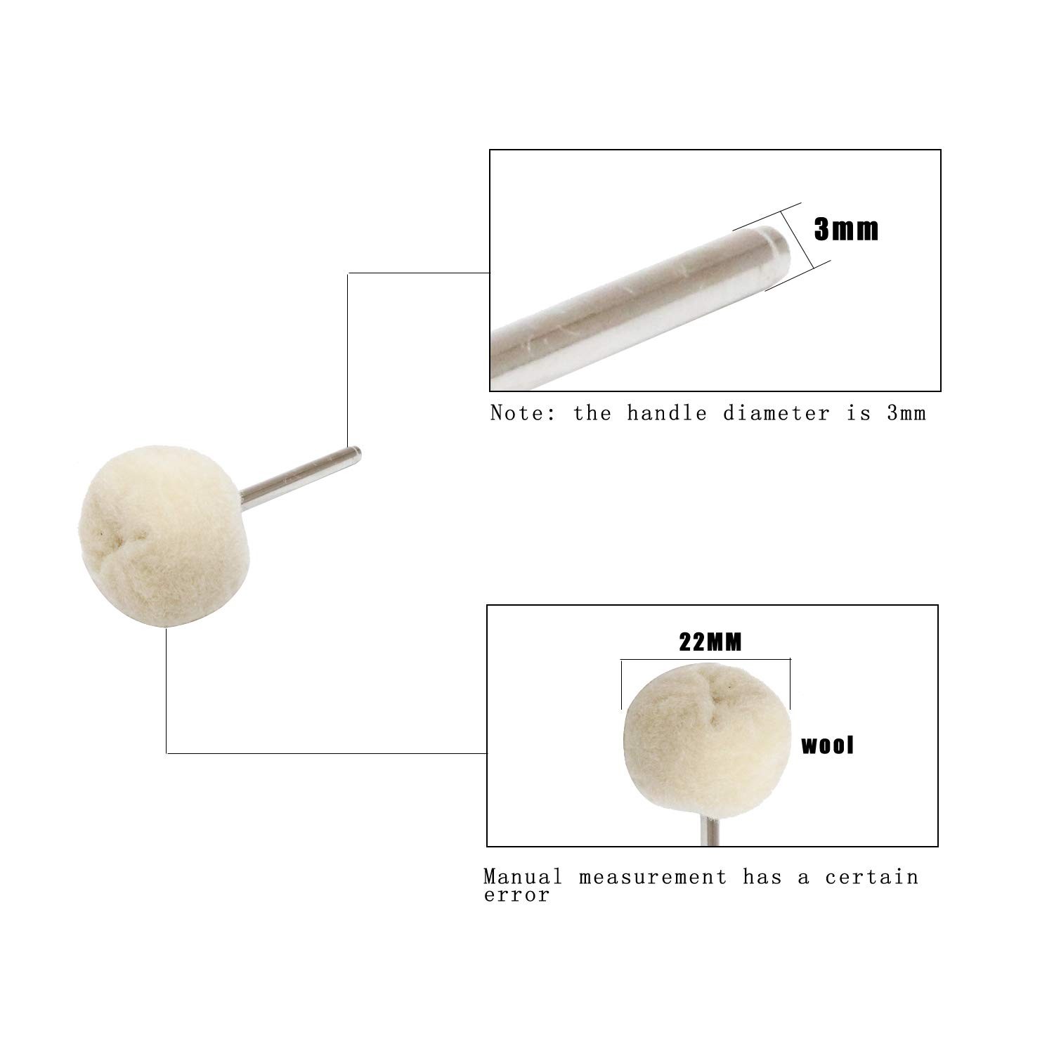 NIUPIKA Cotton Polishing Wheel Buff Buffing Wheels Soft Fine 3 millimeters