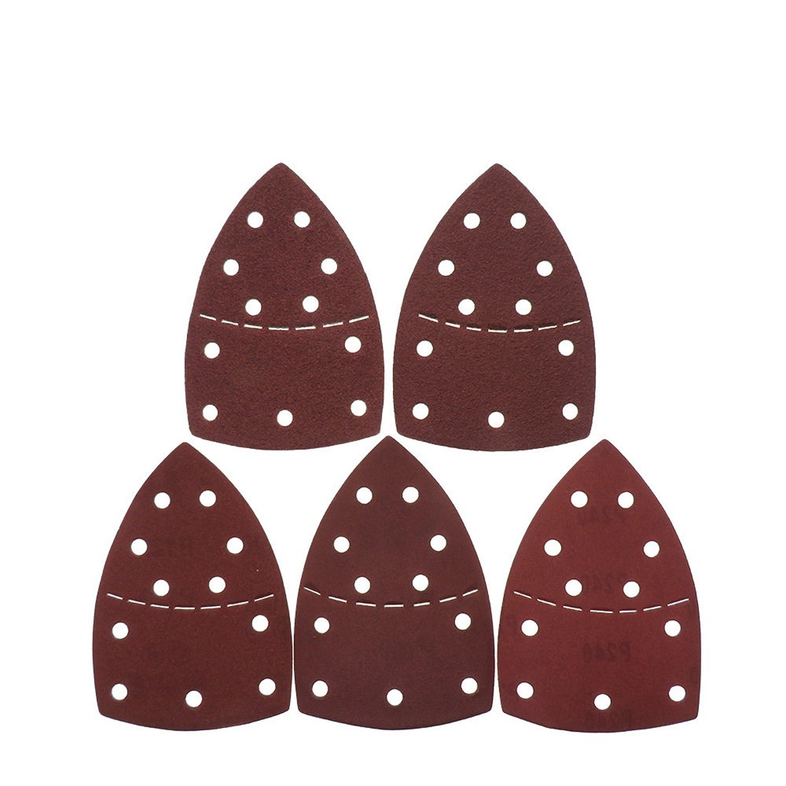 P40-P320 Sanding Sheets Hook&Loop Triangle Palm Sander Pads Sandpaper 11 Hole