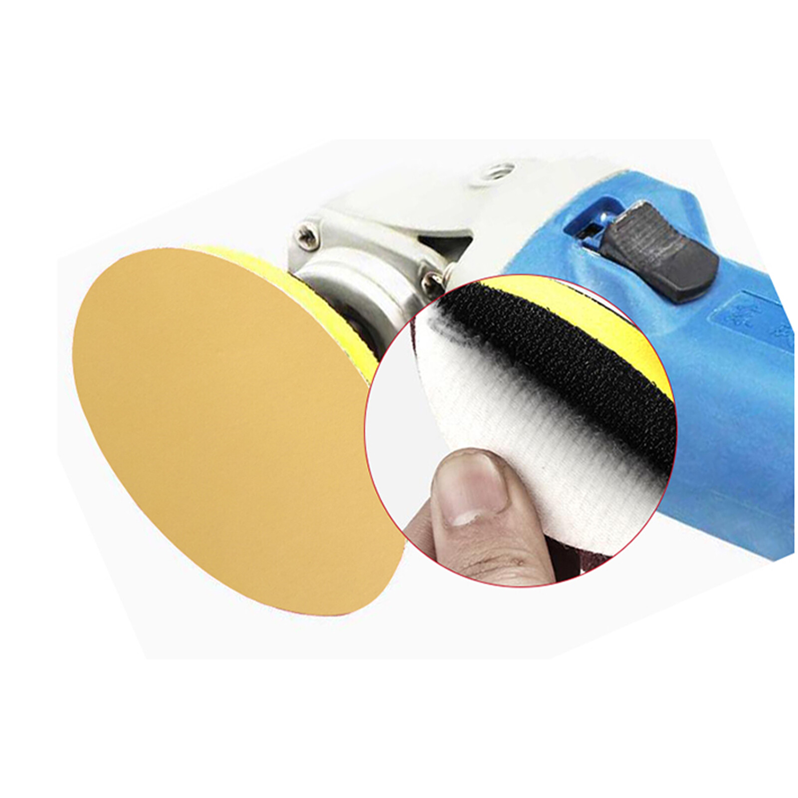 3 Inch 75mm Sanding Discs 80-500 Grit Hook Loop Sandpaper Yellow Dry Grinding