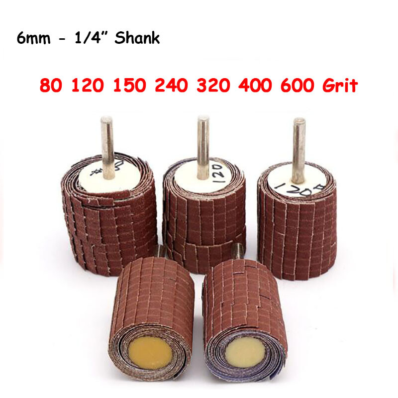 1/2/5pc 80-600 Grit Emery Cloth Flap Wheel Disc Sanding Abrasive 6mm Shank Drill