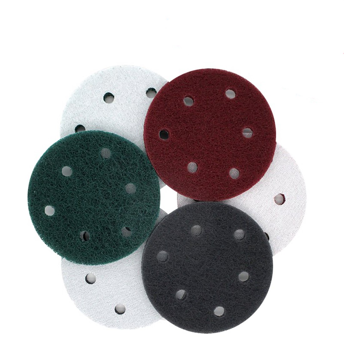 5/6inch Polishing Scouring Pad Hook&Loop flocking Cleaning Pads 5/6/9/15/17 Hole