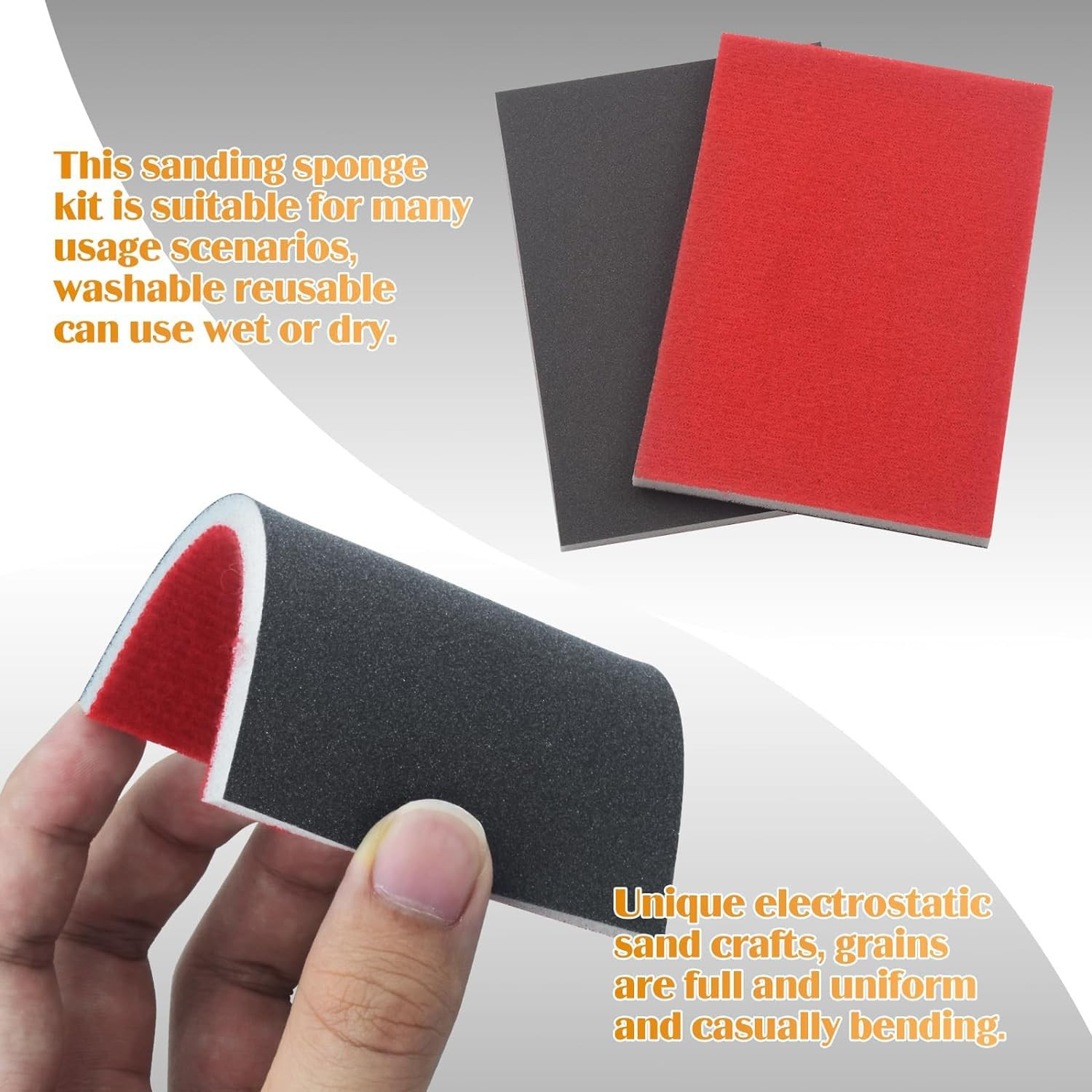20 PCS 800 Grit Sanding Sponge Wet Dry Block Soft Foam Sandpaper Metal Wood