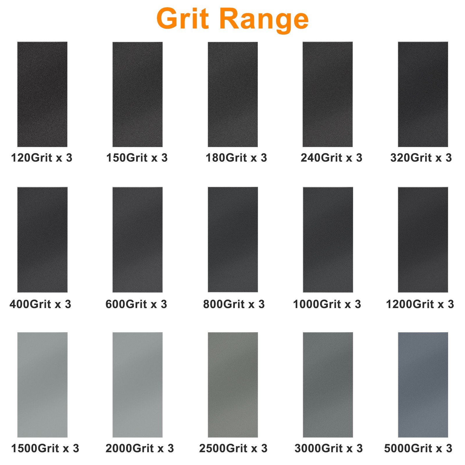 45x Wet Dry Sandpaper 120-5000 Grit Silicon Carbide Sanding Sheet designed for W
