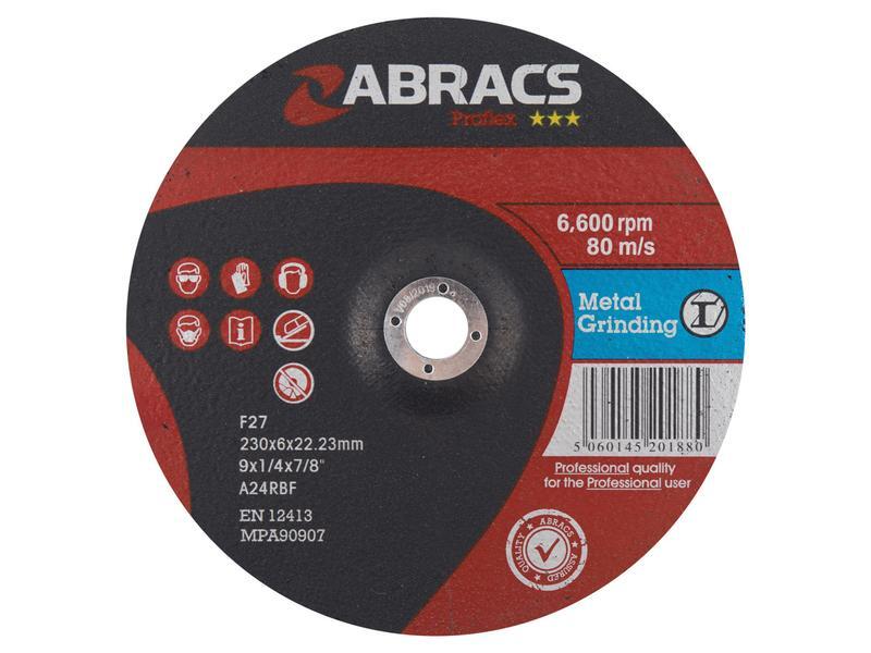 9″ Metal Grinding Disc A24RBF 6,600rpm Heavy Duty Abrasive Steel Cutting