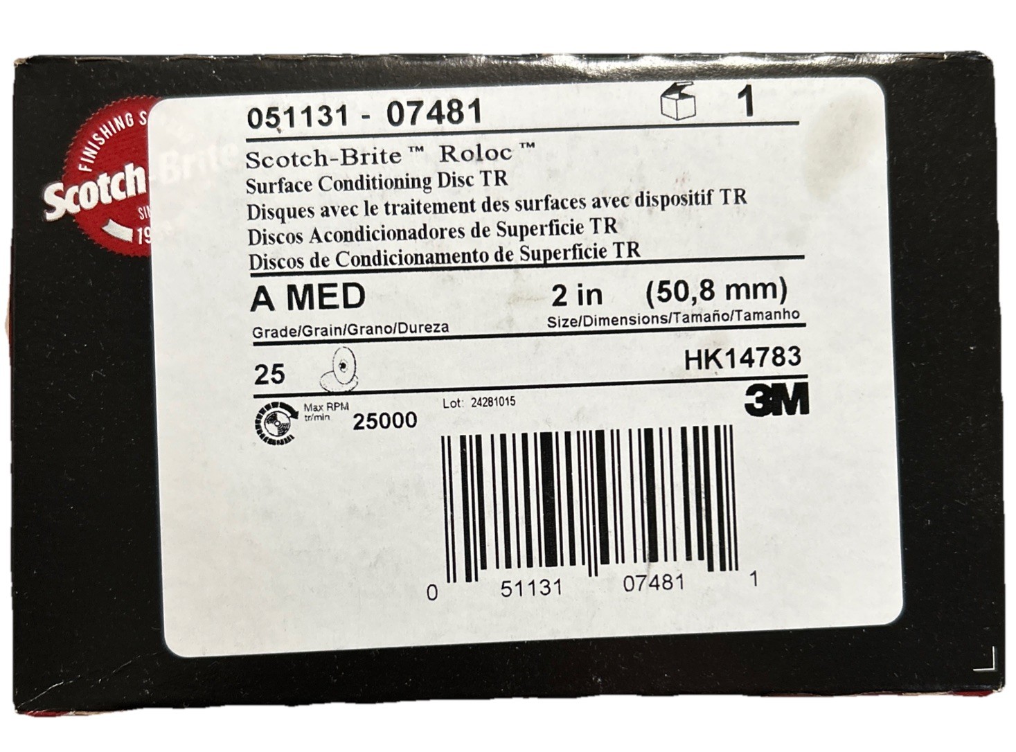 3M Scotch-Brite 07481 Roloc 2 inch Surface Conditioning Disc – 25 Count