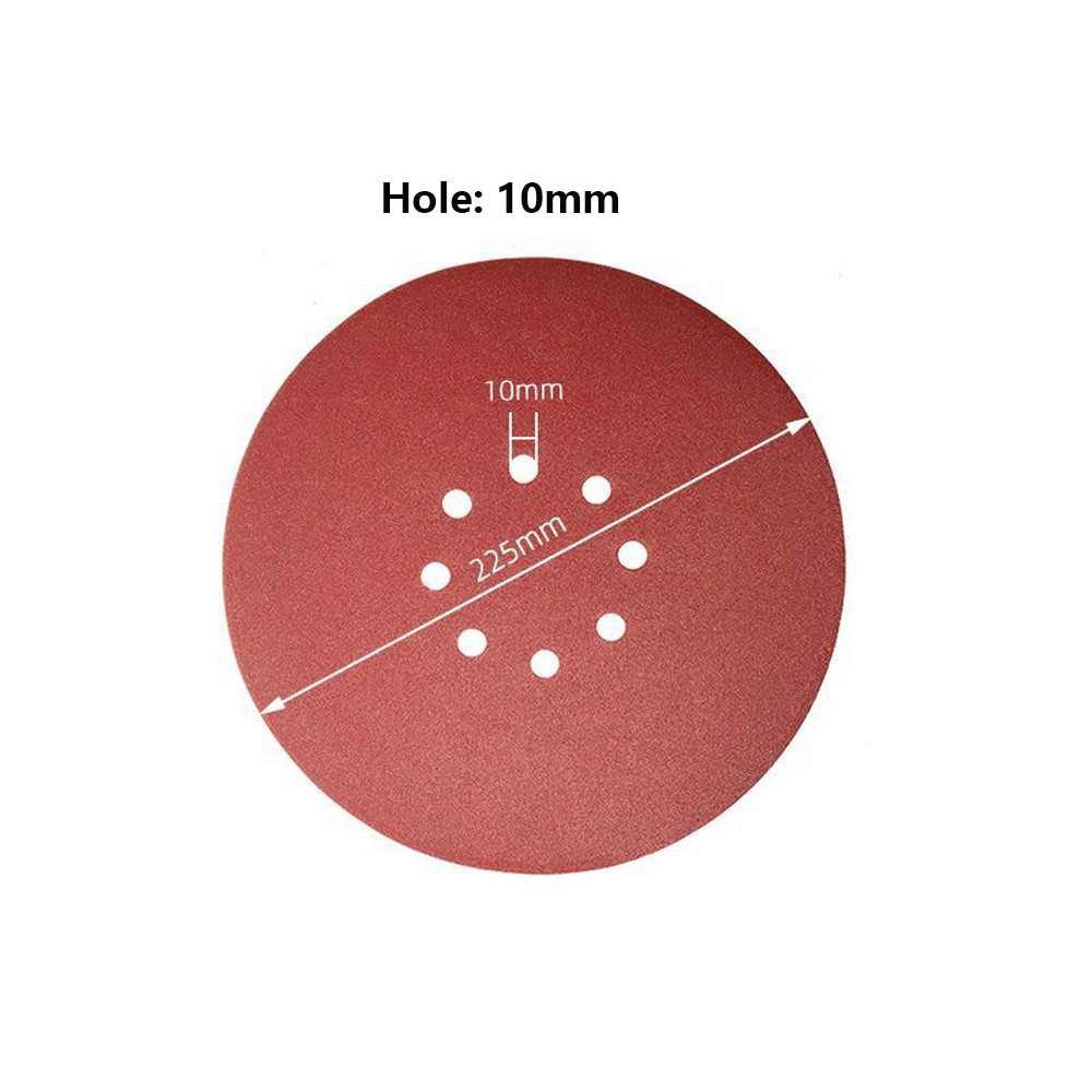 9″ 225mm 8 Hole Sanding Discs Hook & Loop Sandpaper Pads Orbital 40-2000 Grit