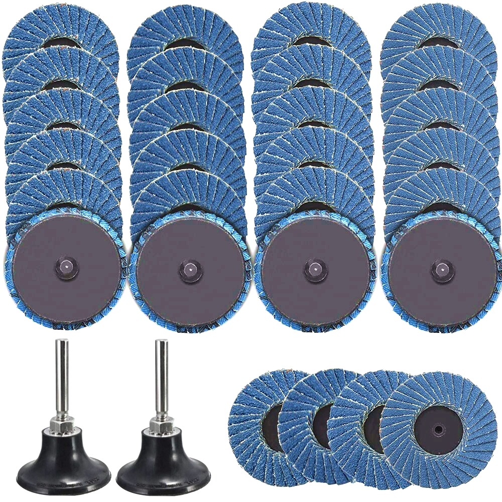 42X 2 inch Flap Sanding Disc 40 60 80 120 Grit W/ Holder Wheels Twist Roll Lock