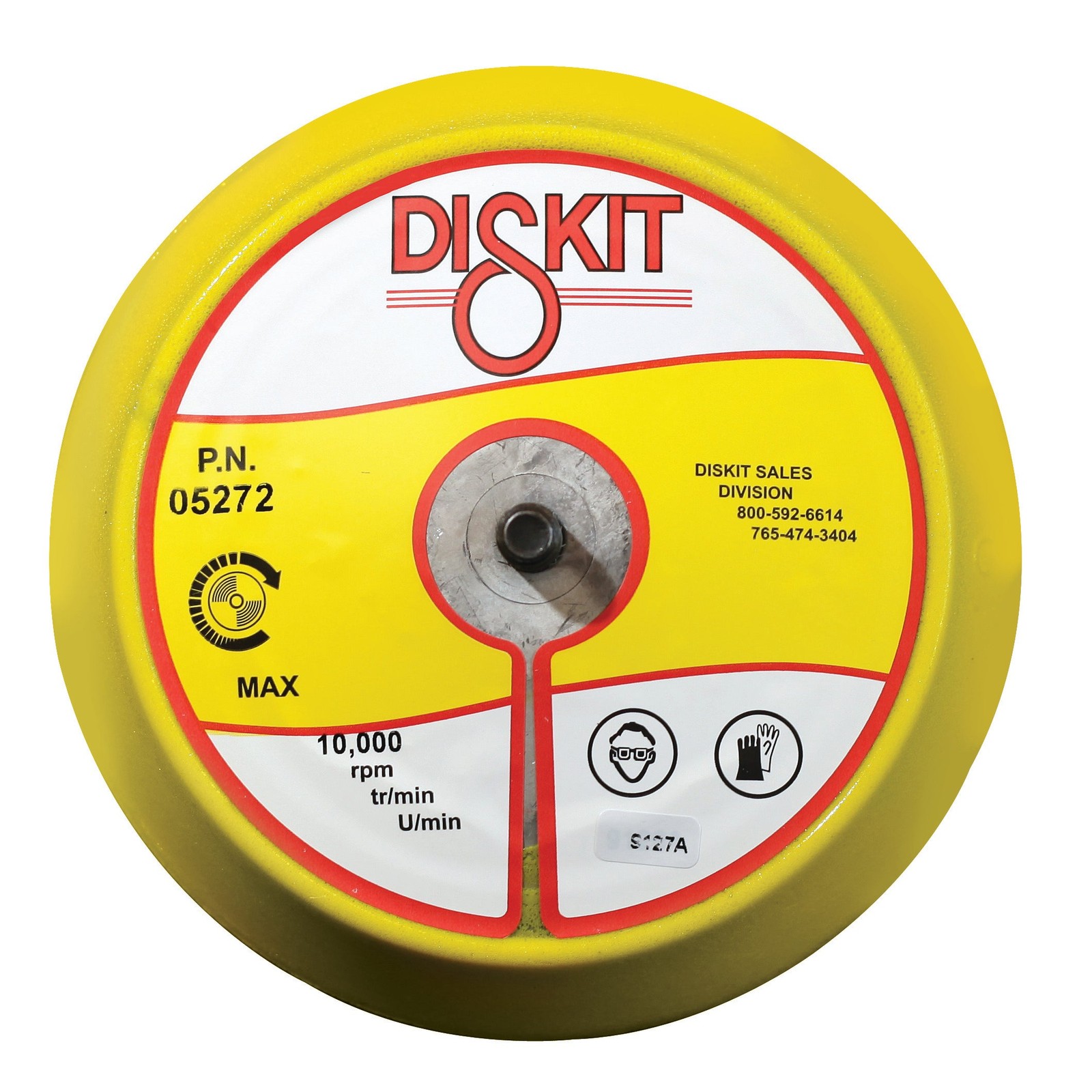 Diskit Sanding Pad 05272: Firm, 5″, PSA, 0 Hole, Slant Profile MADE IN USA