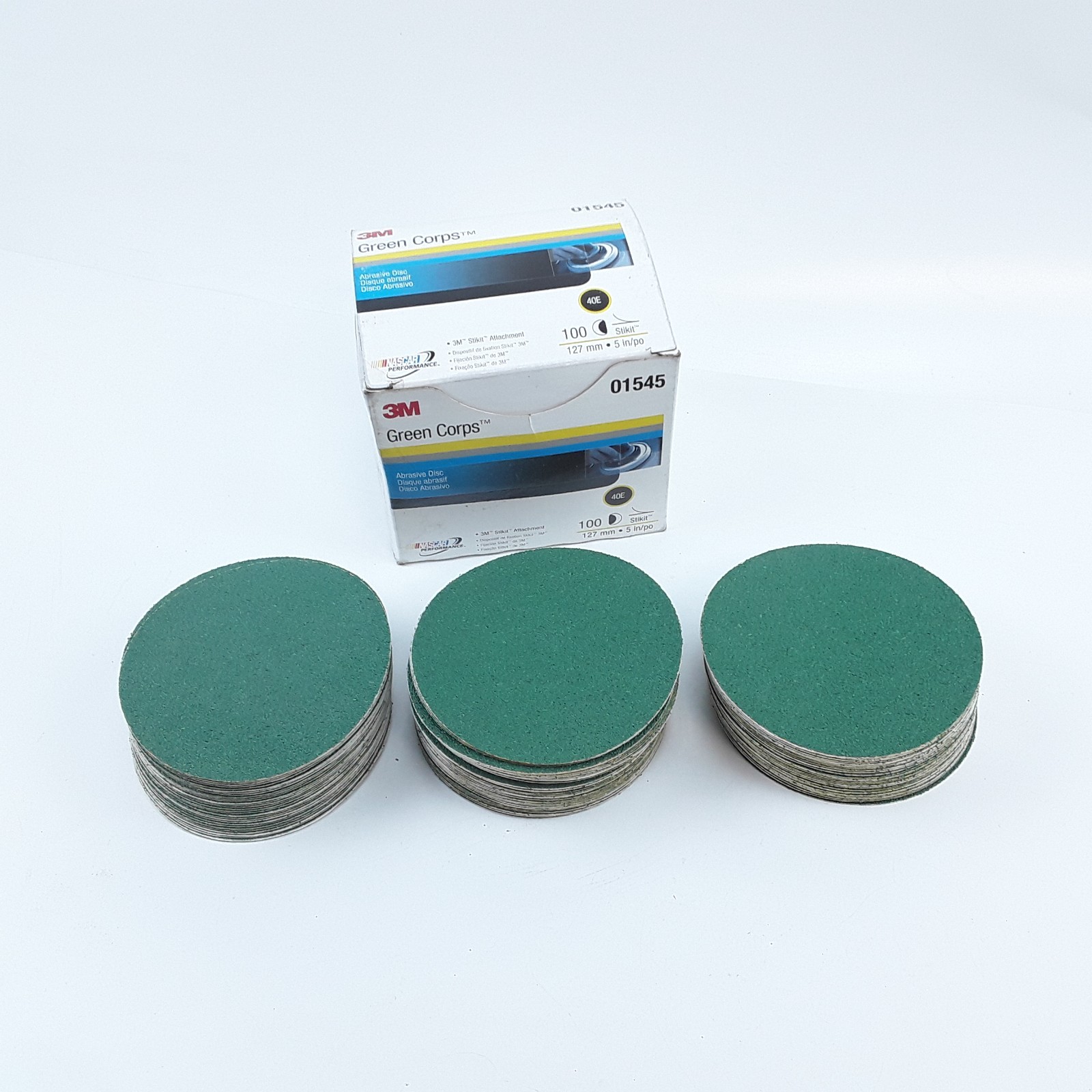 3M 01545 Green Corps Stikit Pro Abrasive Disc Heavy Duty Sz 127mm 5in Box of 100
