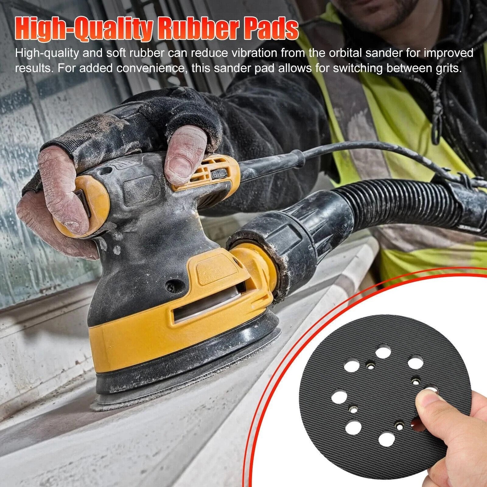 5″ 4-Screw Orbital Sander Pad Replacement Hook Loop For Dewalt DWE6421 N329079