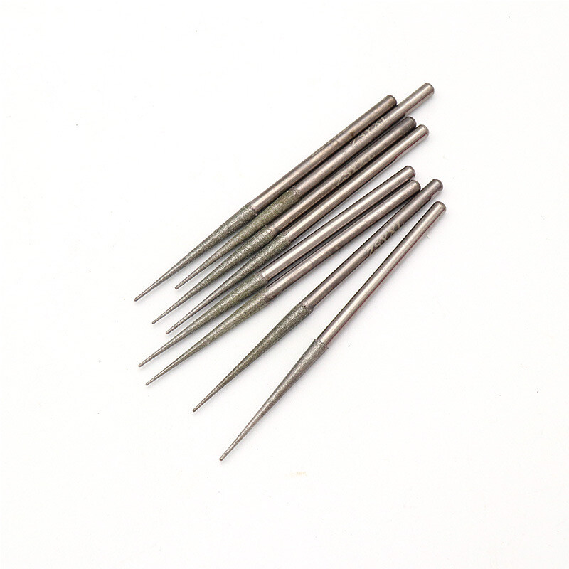 60pcs 3*70mm Diamond Grinding Needles Cone Head Grinding Rod Jade Glass Carving