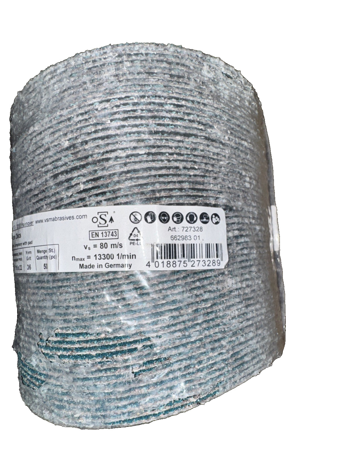 VSM Fiber Discs ZF713 115MMx22MM 36 Grit 50 Pack