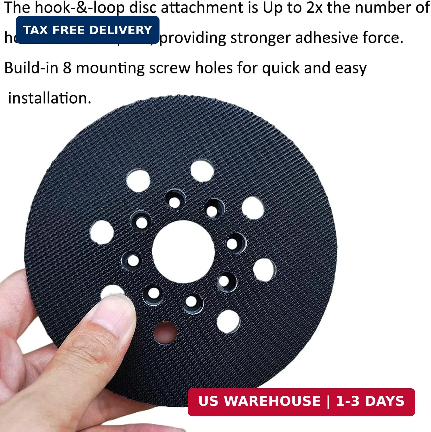 2 Pack 5 Inch 8 Hole Hook & Loop Replacement Sander Pad for 5″ Bosch ROS20VS, RO