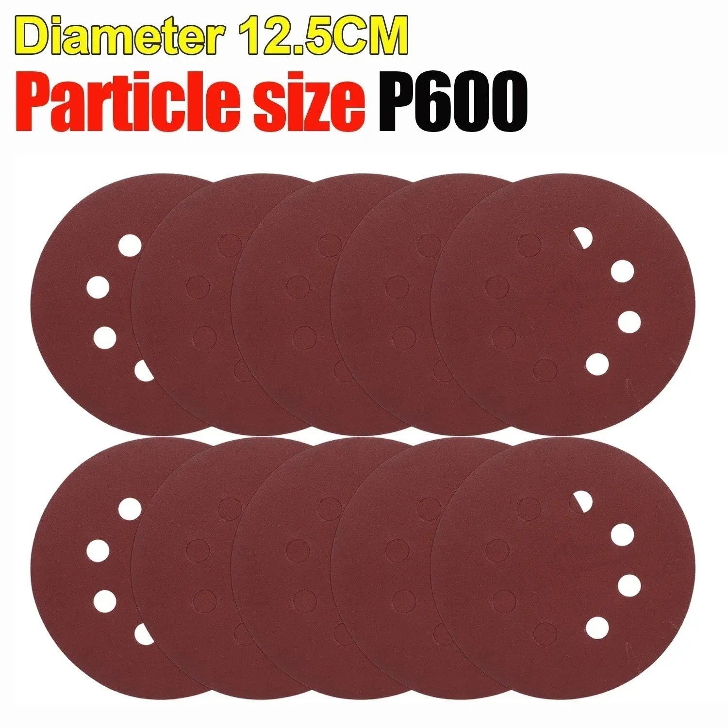125mm 5″ Hook & Loop Sanding Discs 8 Hole Sandpaper 40-3000 Grit 10/20/50PCS