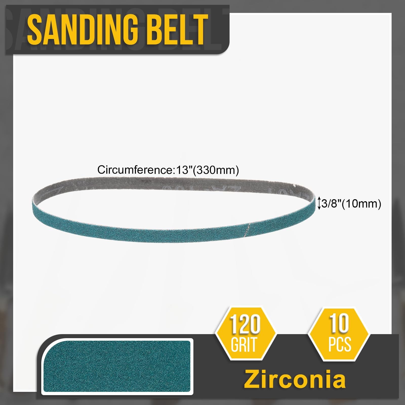 3/8 x 13 Inch Sanding Belt, 10 Pcs 120 Grit Zirconia Knife Sharpener Belts Wo…