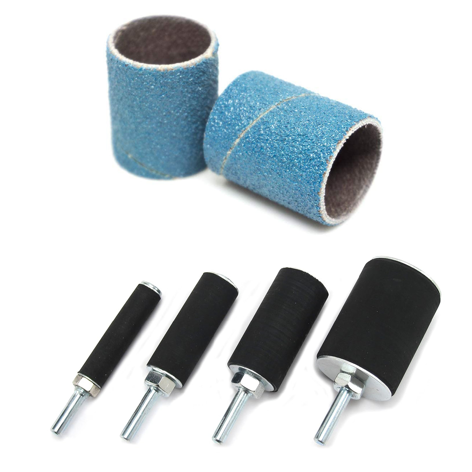 16 Pack 2″ Blue Zirconia Sanding Drums and Sleeves Set for Drill 60 80 120 Grit