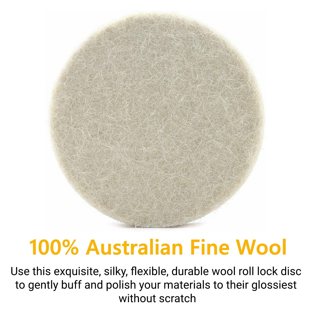 10PCS 2 inch Wool Buffing Polishing Pad Die Grinder Drill Roll Lock Sanding Disc