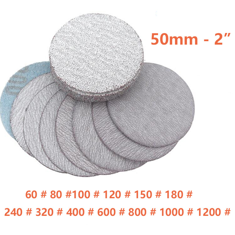 2″ 50mm Sanding Disc Hook and Loop Sandpaper 60-1200 Grit Dry Abrasive Sandpaper