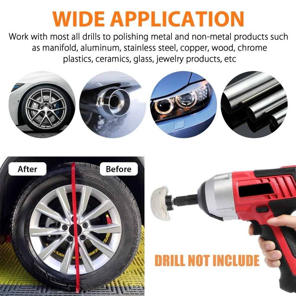 Cotton Metal Aluminum Polishing Wheel Kit for Drill Die Grinder Car Buffing Pads