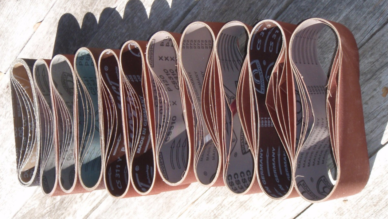 4 X 24 Aluminum Oxide Sanding Belts (lot of 55, various grits)