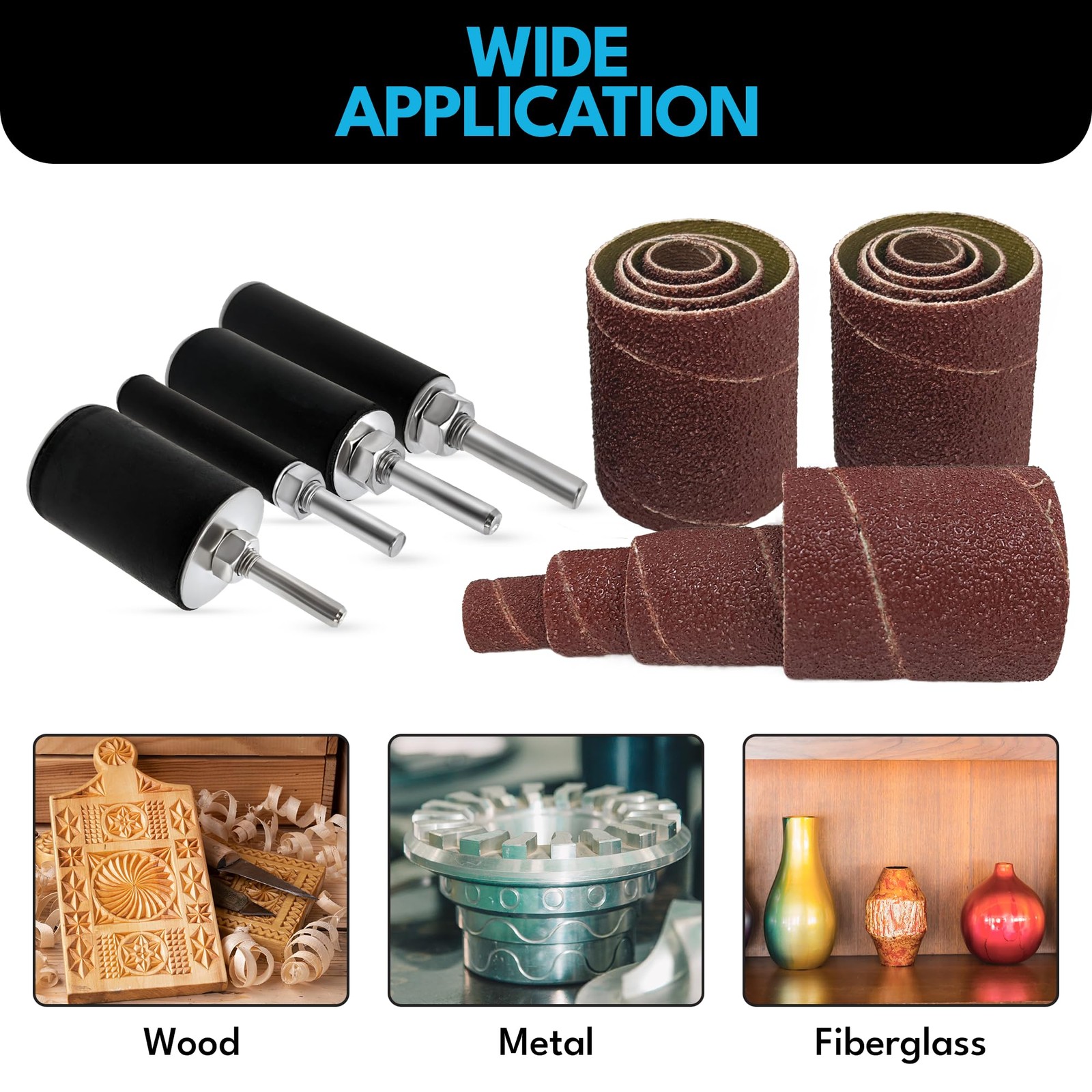 28pk Sanding Drum and Sleeves Set, Spindle Sander Attachment for Drill and Dr…