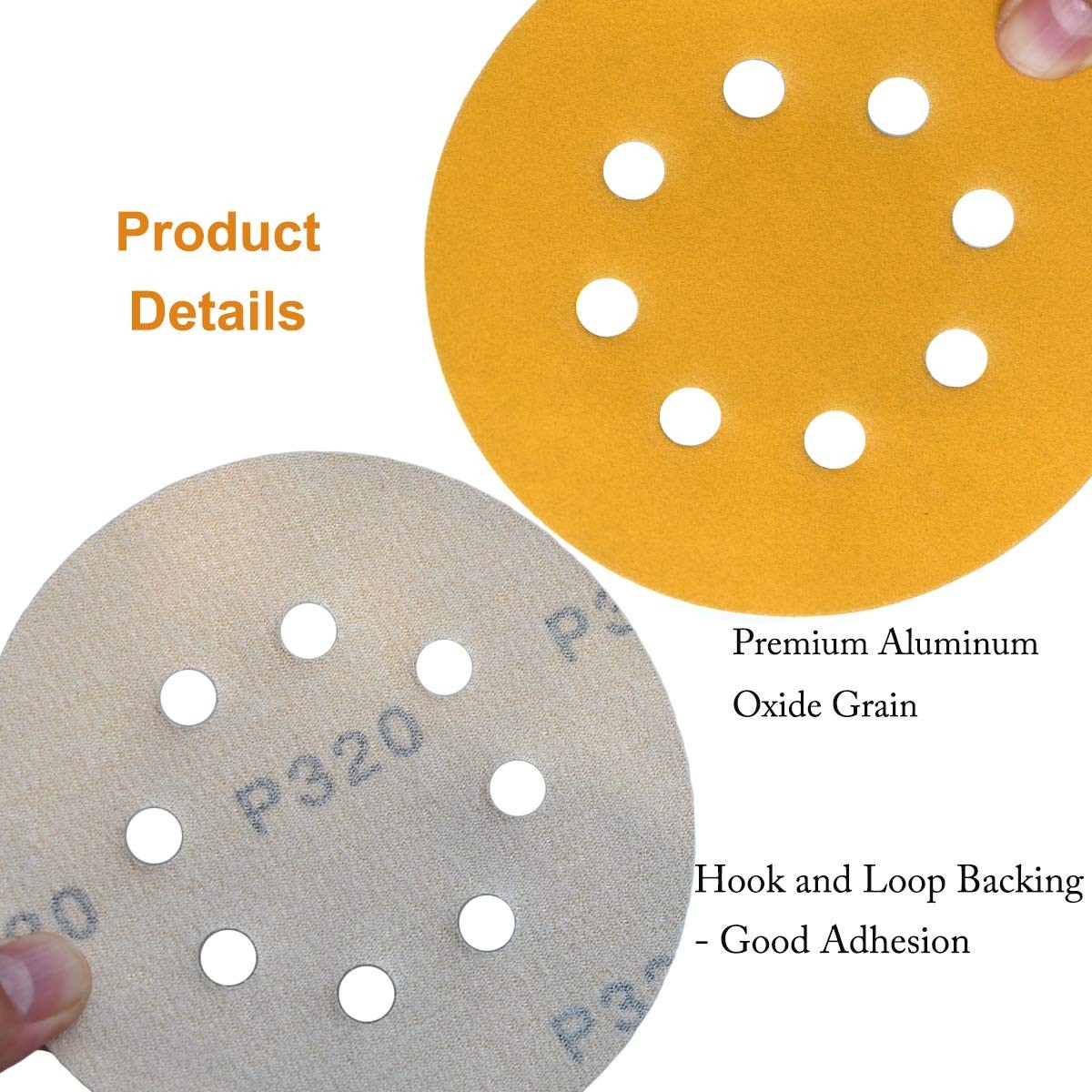 5-Inch Hook and Loop Sandpaper 320 Grit Discs – 100 Count for Effective Sanding