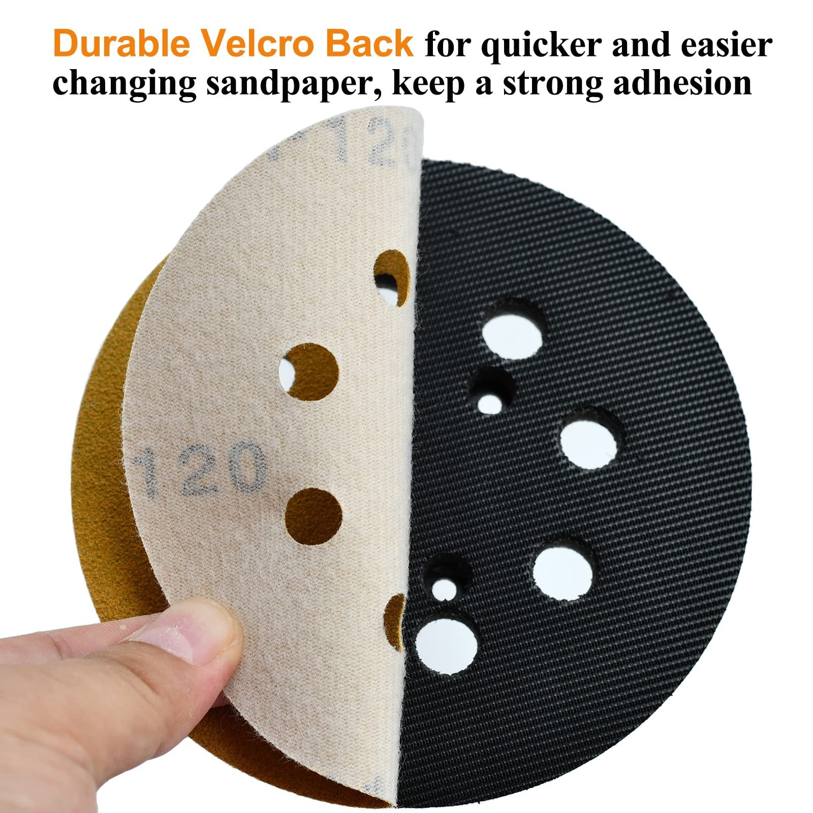 200-Pack 5-Inch 120 Grit Hook and Loop Sanding Discs for Random Orbital Sander
