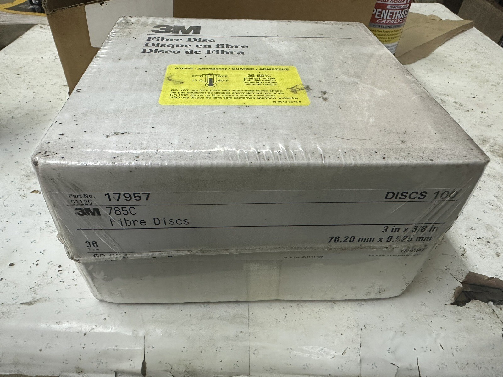 3M Fibre Discs 785C Grade Grit 36, 3″ X 3/8″ Pack of 100 New