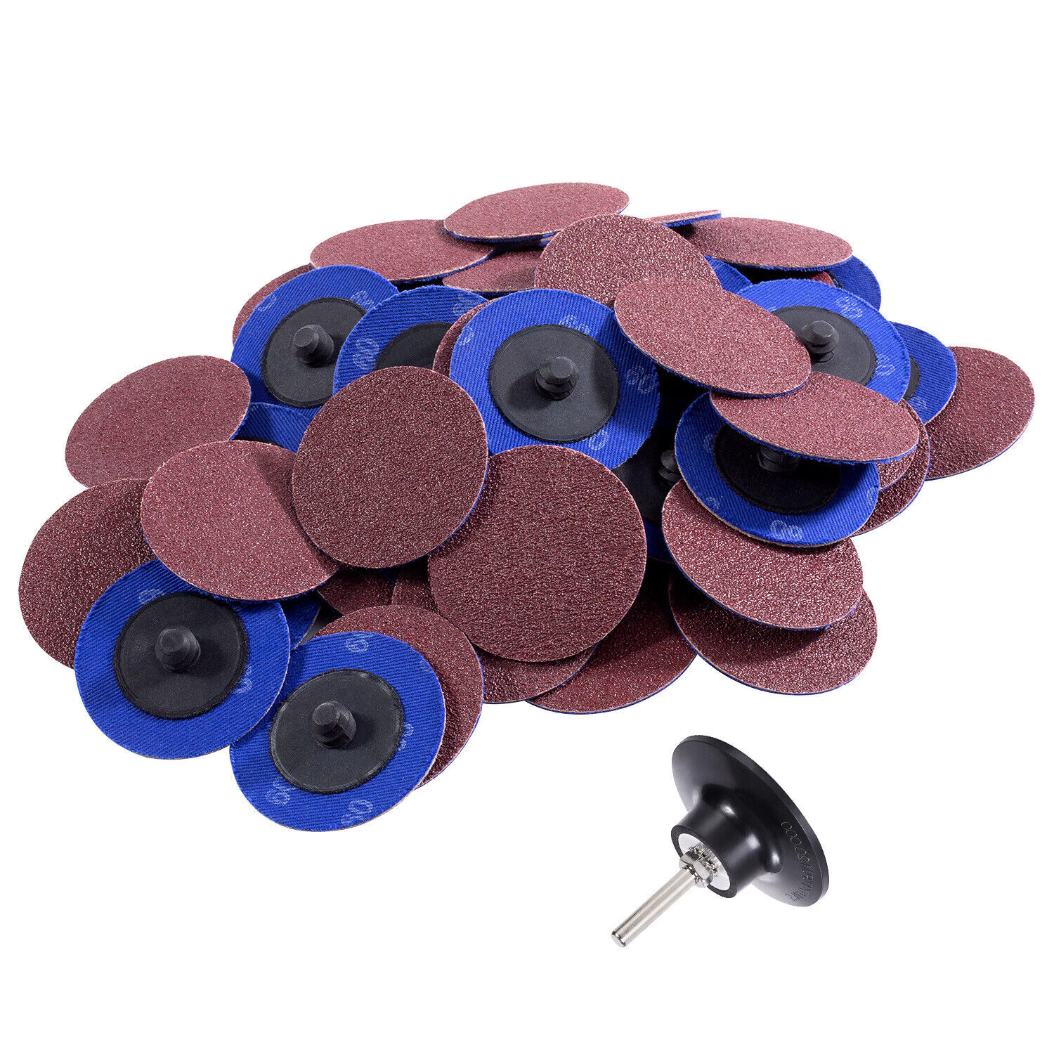 46PCS 2inch A/O Roll Lock Die Grinder Quick Change Sanding Discs Set W/ Holder