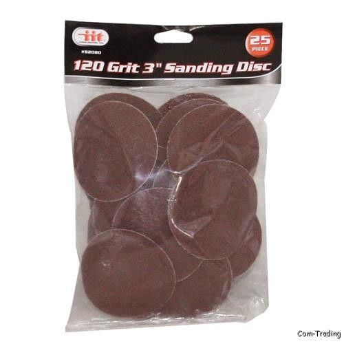 IIT 120 Grit 3″ Sanding Discs Wheels With 1/4″ Mandrel Roll Lock R Style 82080