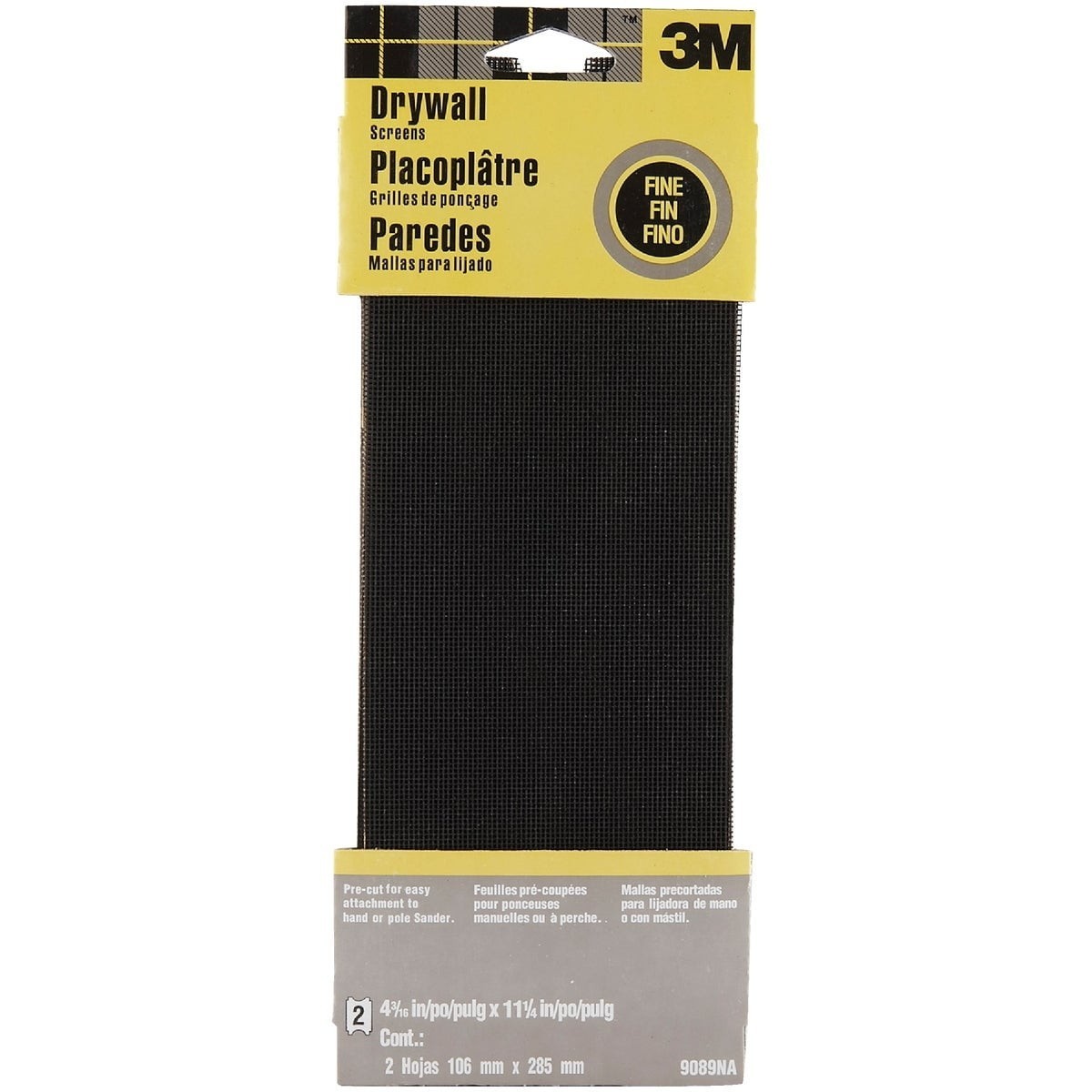 3M Drywall Sanding Screen 120 Grit Fine Silicon Carbide 11.25″ x 4.18″ 2-Pack