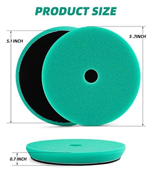 3pcs 5 inch Polishing Pads, 5” Track Buffer Pads Hook and Loop Buffing 5inch