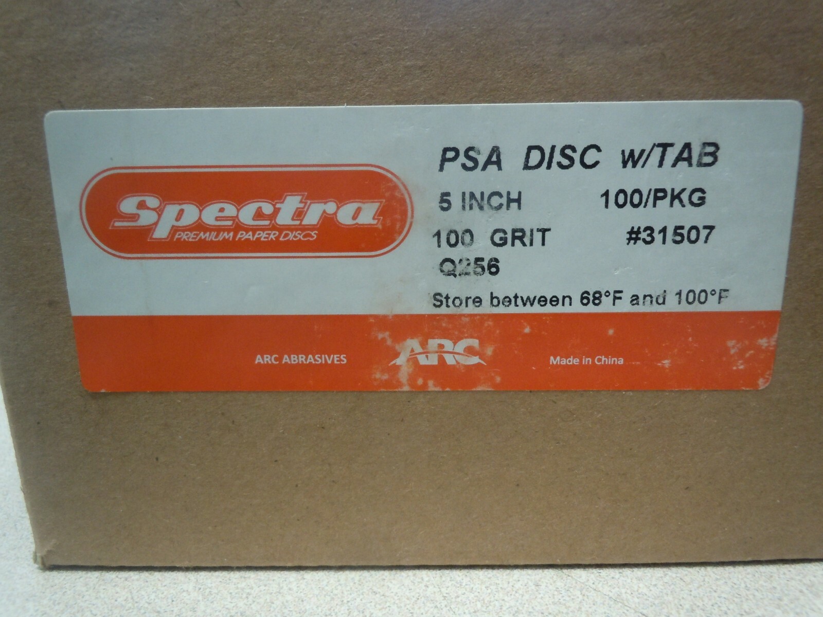 Arc Abrasives 31507 SPECTRA PSA Paper Sanding Discs w/ Tabs, 100 Grit, 5″ 100pkg