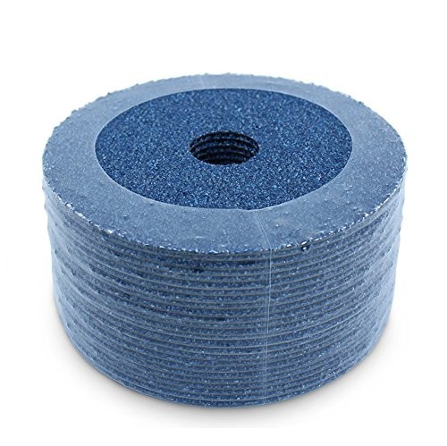 Zirconia Resin Fiber Sanding and Grinding Discs, 4.5” x 7/8”, 36 Grit – 25 Pack