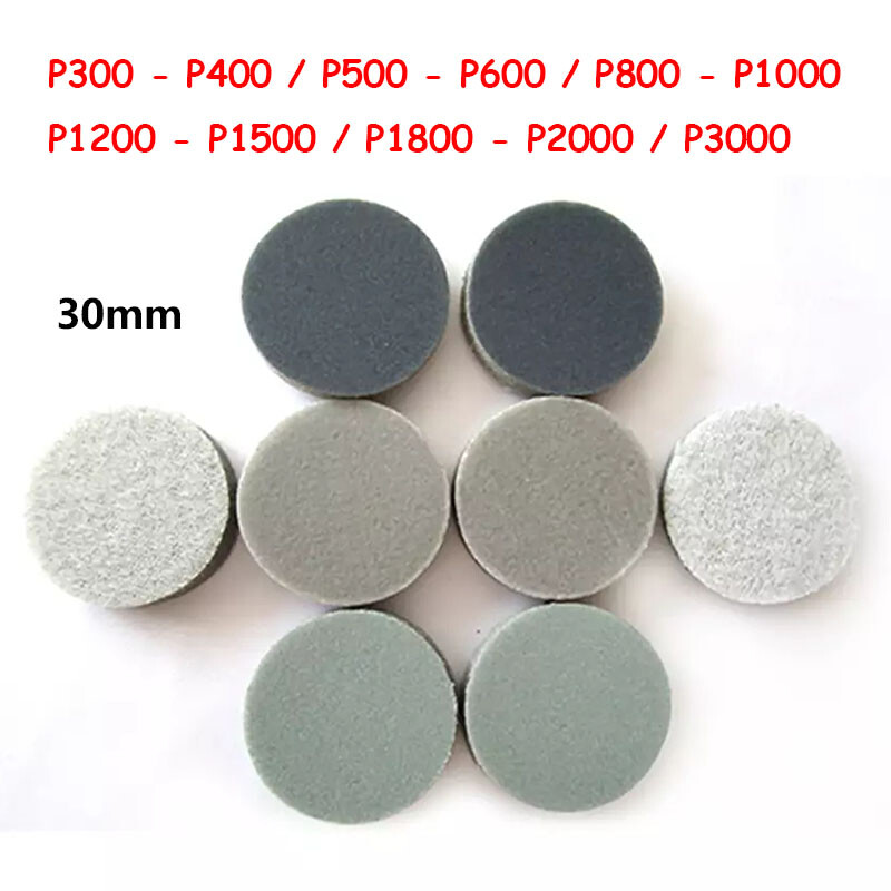 30mm Excenter Sanding Wheel Sanding Pads Sponge Sandpaper P300 P400 – P3000 Grit