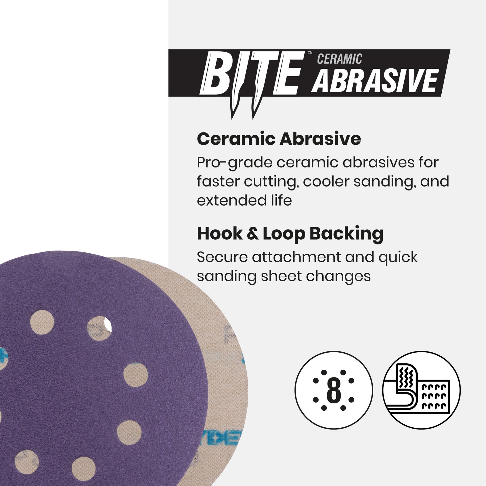 Spyder 5 in. x 8-Hole 80 Grit Ceramic Sanding Discs 15-Pack 500040